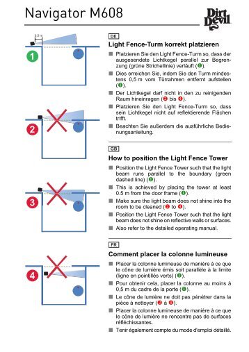 Dirt Devil Navigator - Bedienungsanleitung Light Fence Tower Dirt Devil M608 Saugroboter NAVIGATOR