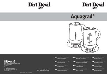 Dirt Devil Aquagrad - Bedienungsanleitung Dirt Devil AquagradÂ° M9000