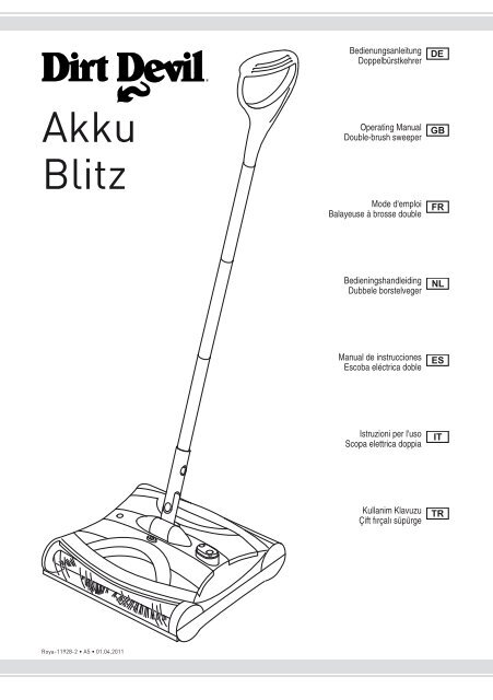 Dirt Devil Akku Blitz Bedienungsanleitung Dirt Devil Akku Blitz M3131