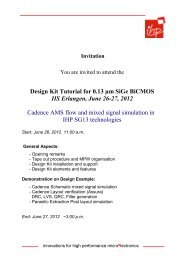 Design Kit Tutorial for 0.13 µm SiGe BiCMOS IIS Erlangen, June 26 ...