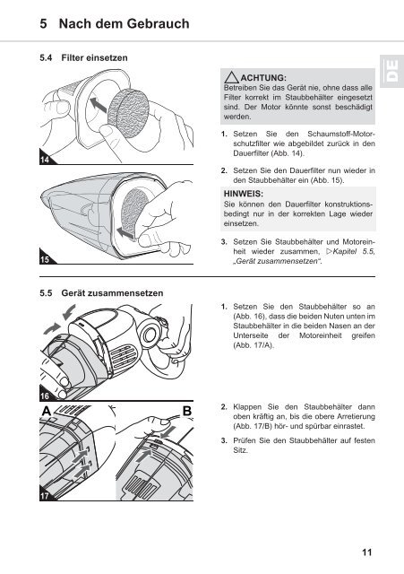 Dirt Devil Verso - Bedienungsanleitung Dirt Devil  Verso Nass/Trocken Handstaubsauger M410