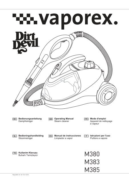 Dirt Devil Vaporex - Bedienungsanleitung Vaporex M380 M383 M385