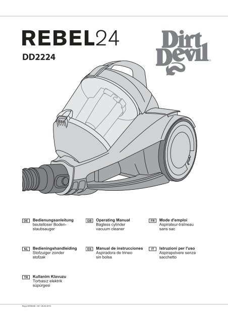 Dirt Devil REBEL24HFC - Bedienungsanleitung Dirt Devil REBEL24 DD2224