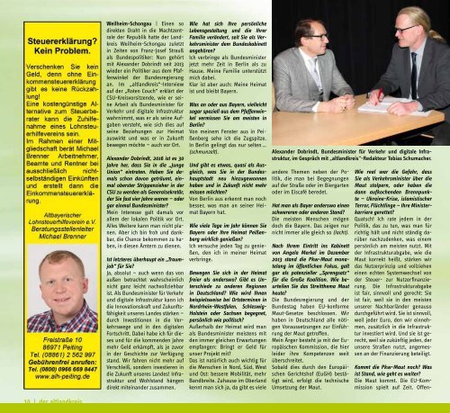 Altlandkreis - Das Magazin für den westlichen Pfaffenwinkel - März/April 2016