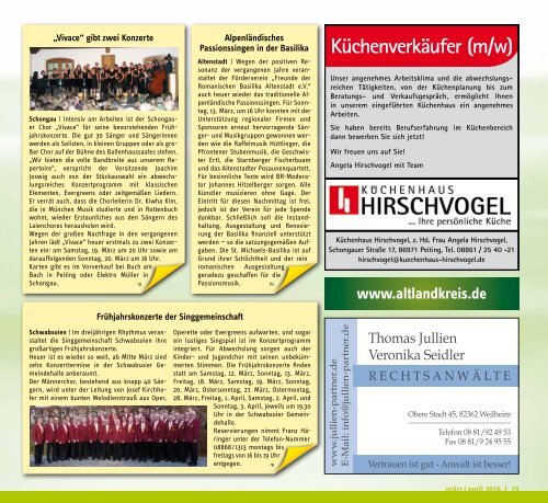 Altlandkreis - Das Magazin für den westlichen Pfaffenwinkel - März/April 2016