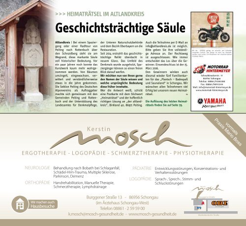 Altlandkreis - Das Magazin für den westlichen Pfaffenwinkel - März/April 2016