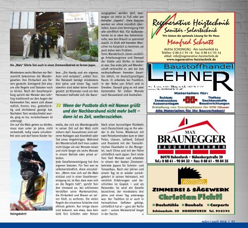 Altlandkreis - Das Magazin für den westlichen Pfaffenwinkel - März/April 2016