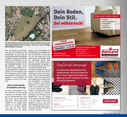 Altlandkreis - Das Magazin für den westlichen Pfaffenwinkel - März/April 2016