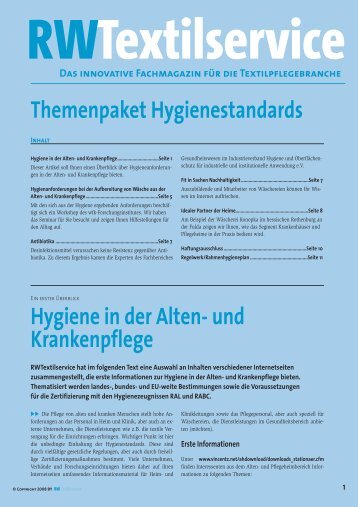 Hygiene in der Alten - RW Textilservice