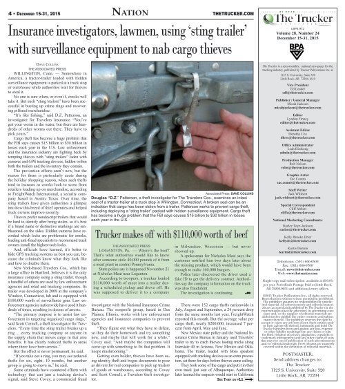 The Trucker Newspaper - December 15-31, 2015