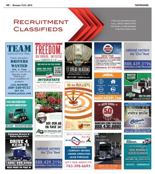 The Trucker Newspaper - December 15-31, 2015