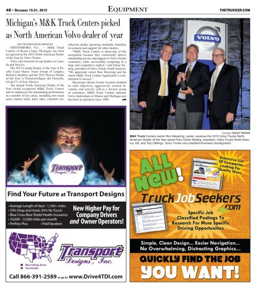 The Trucker Newspaper - December 15-31, 2015