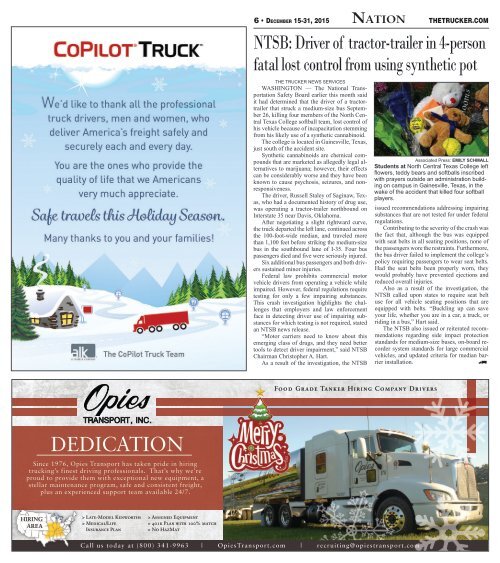 The Trucker Newspaper - December 15-31, 2015