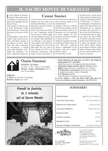 2006 Settembre Ottobre (PDF) - Sacro Monte di Varallo