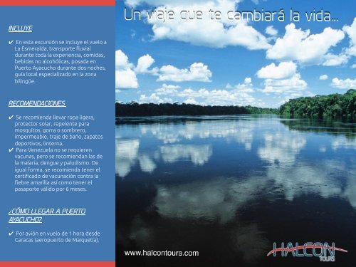 Halcon Tours - Amazonas Catálogo 2016