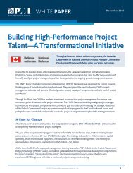 Building High-Performance Project Talent—A Transformational Initiative