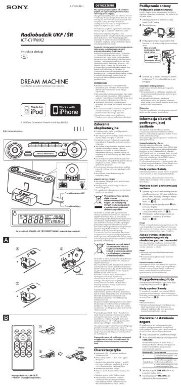 Sony ICF-C1IPMK2 - ICF-C1IPMK2 Mode d'emploi Polonais