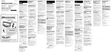 Sony ICF-C492 - ICF-C492 Consignes dâutilisation