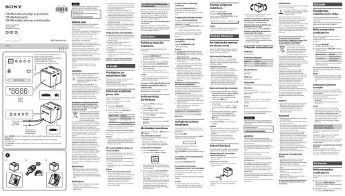 Sony ICF-C1 - ICF-C1 Consignes d&rsquo;utilisation Estonien