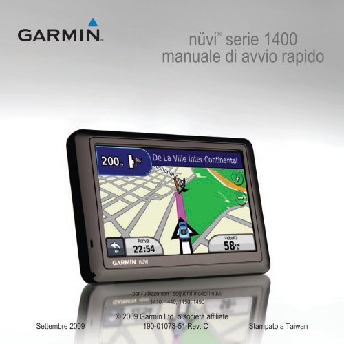 Garmin nuvi1420,GPS,TWN,Cosco - manuale di avvio rapido