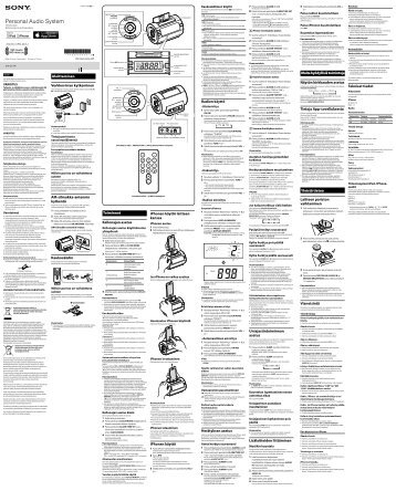 Sony ICF-C11iP - ICF-C11IP Mode d'emploi Finlandais