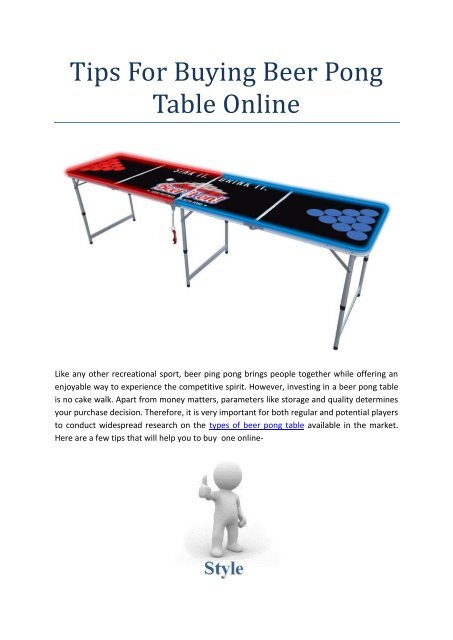 Tips for buying beer pong table online