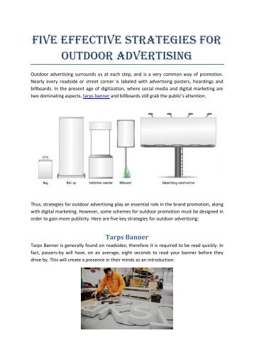 Five Effective Strategies For Outdoor Advertising