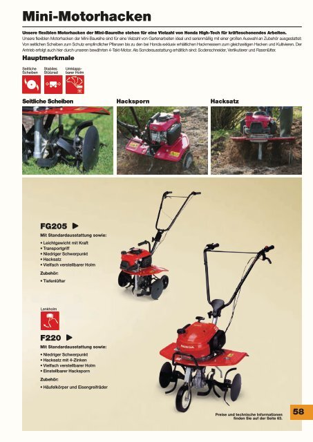 Honda Gartenkatalog 2016