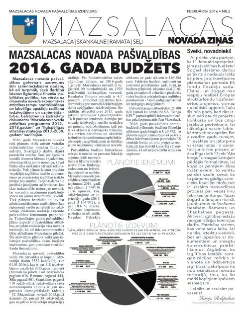 Mazsalacas novada ziņas 02.2016.