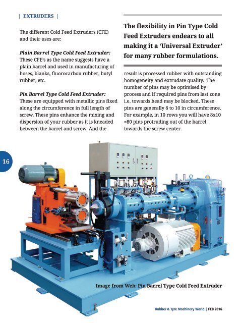 Extruders - A Special Supplement from Rubber & Tyre Machinery World