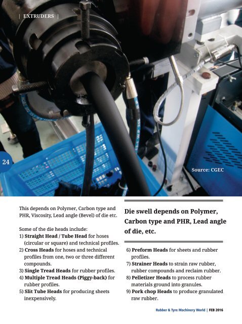 Extruders - A Special Supplement from Rubber & Tyre Machinery World
