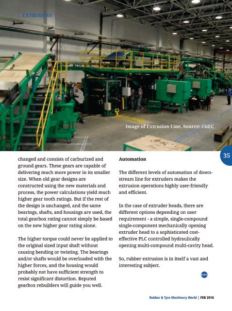 Extruders - A Special Supplement from Rubber & Tyre Machinery World