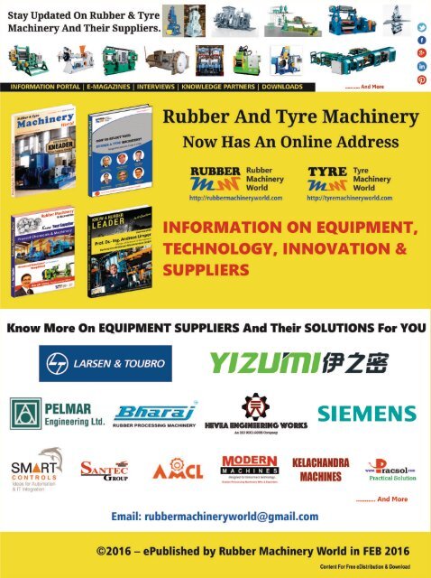 Extruders - A Special Supplement from Rubber & Tyre Machinery World
