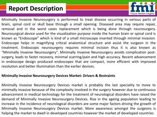 Global Minimally Invasive Neurosurgery Devices Market