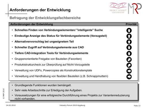 Variantenreduzierung von Verbindungselementen am Beispiel eines ...