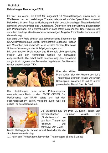 Souffleuse 1/2016 Die Programmzeitschrift des Theaters im Romanischen Keller
