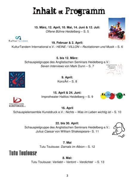 Souffleuse 1/2016 Die Programmzeitschrift des Theaters im Romanischen Keller