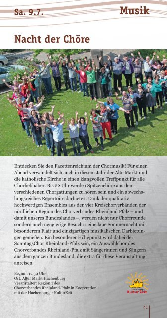 Veranstaltungskalender Hachenburger Kulturzeit 01/2016