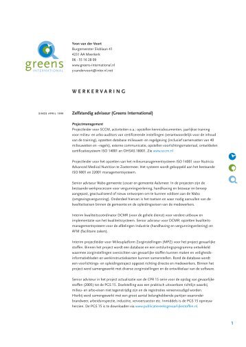 Bekijk CV van Yvon van der Voort - Greens International