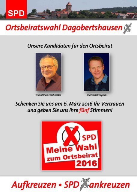 Unsere Kandidaten für den Ortsbeirat Dagobertshausen