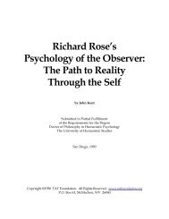 Richard Rose’s Psychology of the Observer The Path to Reality Through the Self