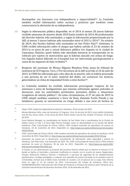 Situación de derechos humanos en Honduras