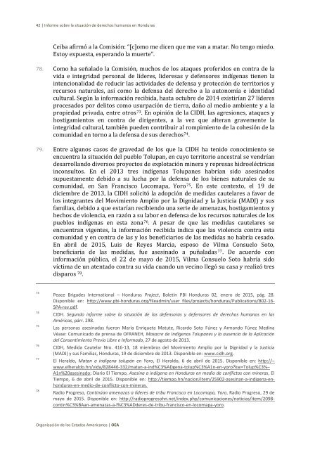 Situación de derechos humanos en Honduras