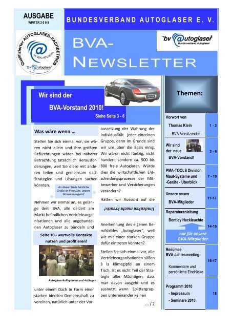 NEWSLETTER - Bundesverband Autoglaser eV