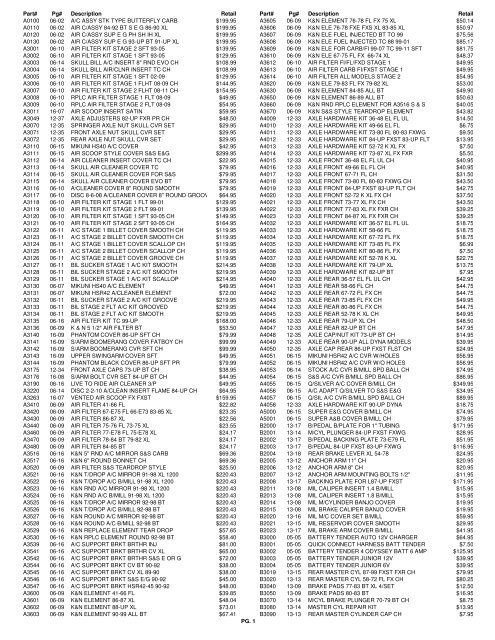 Retail Price Book - Starwest Inc.