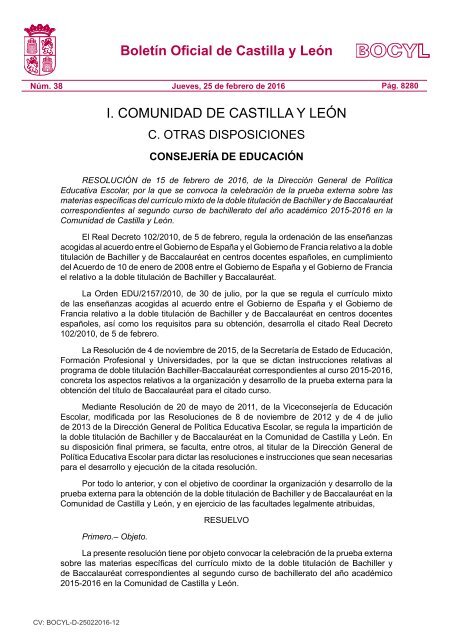 Boletín Oficial de Castilla y León I COMUNIDAD DE CASTILLA Y LEÓN