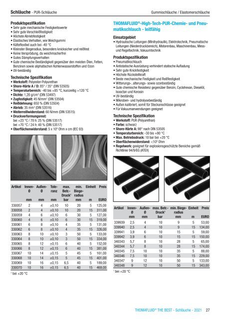 RCT Reichelt Chemietechnik GmbH + Co. - Thomafluid THE BEST Schläuche