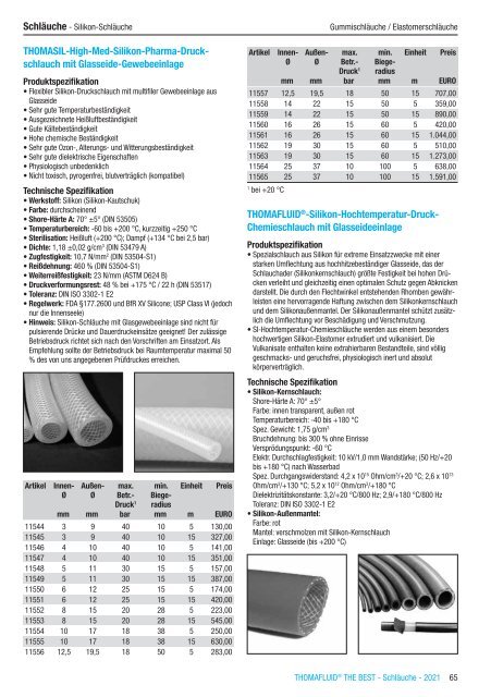 RCT Reichelt Chemietechnik GmbH + Co. - Thomafluid THE BEST Schläuche