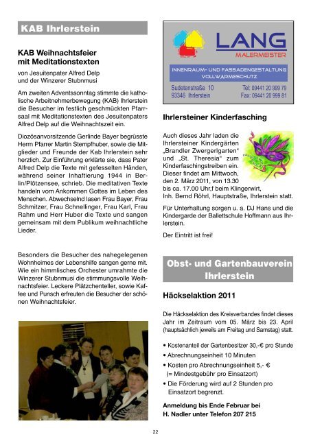 Mitteilungsblatt Januar 2011 - Ihrlerstein