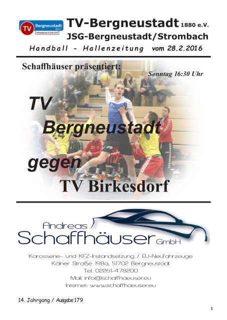 TVB-Hallenzeitung Ausgabe179